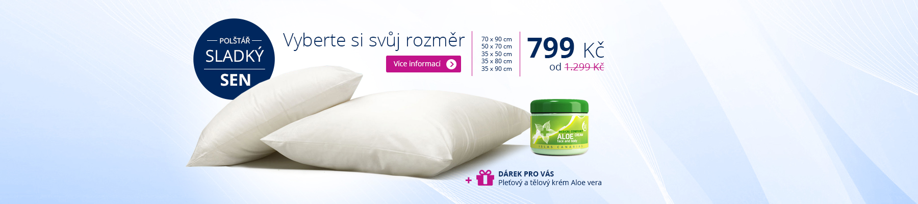 Polštář Sladký sen v oblíbených rozměrech